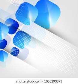 Vector wallpaper. Light design. Elements of blue color. Square shapes.