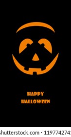 Vector Wallpaper For Mobile Smiling pumpkin in Halloween 3