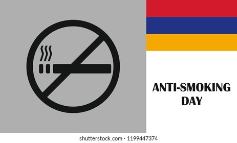 Vector Wallpaper No Smoking Sign On Armenia Flag Anti-Smoking Day In Armenia 6