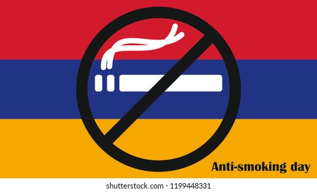 Vector Wallpaper No Smoking Sign On Armenia Flag Anti-Smoking Day In Armenia 7
