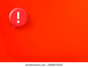 Vector wallpaper with notice icon. 3d vector background with copy space