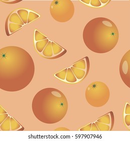 Vector wallpaper with oranges. Vector illustration