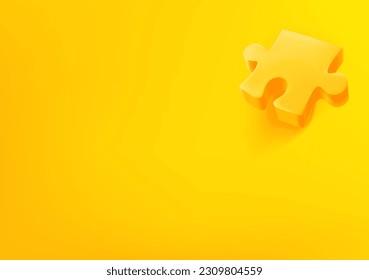 Papel de pantalla con icono de rompecabezas. 3d fondo vectorial con espacio de copia