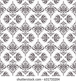 Vector wallpaper. Rope seamless tied fishnet damask pattern in gray and neutral colors.