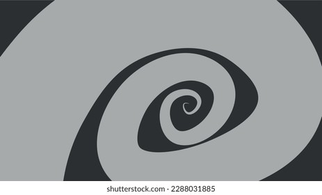Vector wallpaper in shades of gray. Monochrome background. A spiral leading to the center of the wallpaper. Simple background. Spiral, effect, monochrome, flyer, presentation, newsletter, web.
