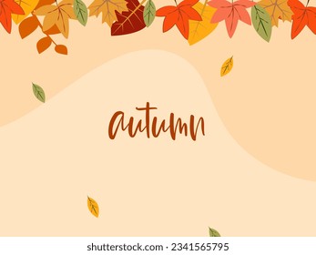 vector wallpaper with text  autumn illustration