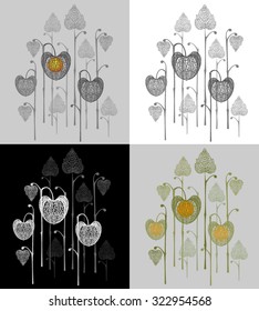 Vector wallpaper with a transparent cape gooseberry for printing on paper and tissues