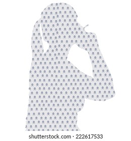 Vector wallpaper woman who smokes with skulls.