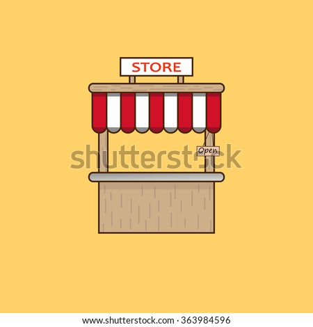 Vector wallpaper wooden store. Vector illustration