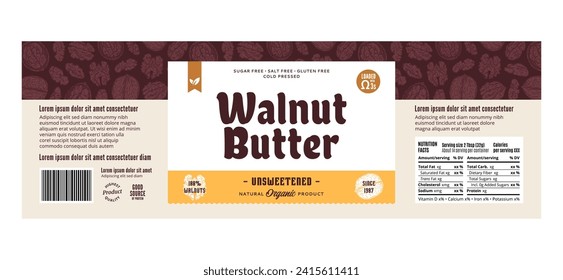 Vector walnut butter label design template