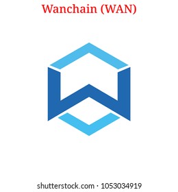 Vector Wanchain (WAN) digital cryptocurrency logo. Wanchain (WAN) icon. Vector illustration isolated on white background.