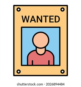 Vector Wanted Filled Outline Icon Design

