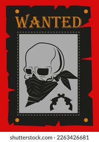vector wanted head skull illustration
