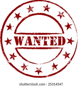 Vector Wanted stamp