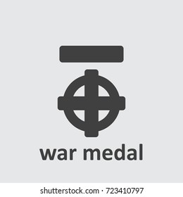 Vector war medal Icon on the grey background.