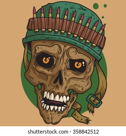 Vector war skull - sticker