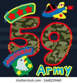 Vector War Theme Background / Militancy Air Forces for, T-Shirt design for kids.