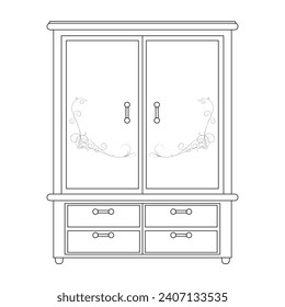 Vector Wardrobe coloring book page