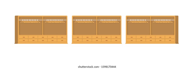 Vector of wardrobe with different point of view, can be used for interior setup
