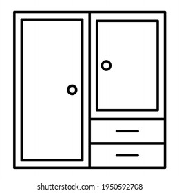 Vector Wardrobe Outline Icon Design

