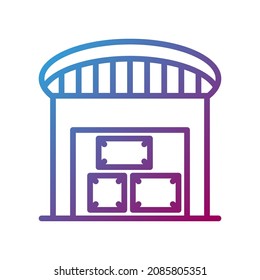 Vector warehouse gradient icon, storehouse and keeping related 64x64 Pixel, white background