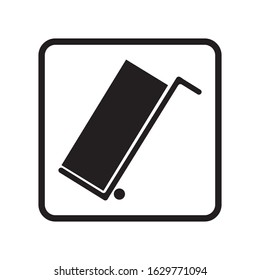 vector of warehouse trolley icon cartoon with flat design. Packages delivery trolley vector icon