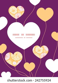 Vector warm day flowers heart symbol frame pattern invitation greeting card template