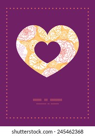 Vector warm day flowers heart symbol frame pattern invitation greeting card template