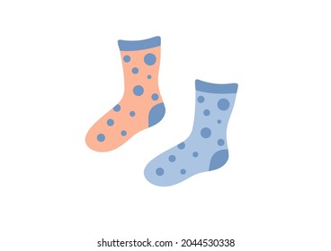 Vector warm socks, winter clothes, Christmas decorations