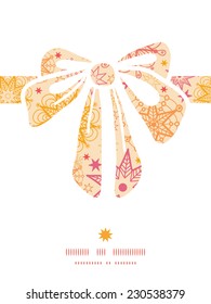 Vector warm stars gift bow silhouette pattern frame