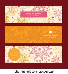 Vector warm stars horizontal banners set pattern background