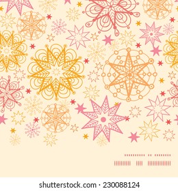 Vector warm stars horizontal frame seamless pattern background