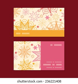 Vector warm stars horizontal stripe frame pattern business cards set