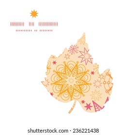 Vector warm stars leaf silhouette pattern frame
