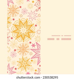 Vector warm stars vertical frame seamless pattern background