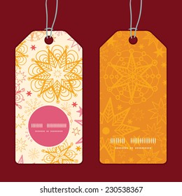 Vector warm stars vertical round frame pattern tags set