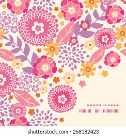 Vector warm summer plants frame corner pattern background