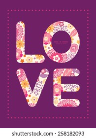 Vector warm summer plants love text frame pattern invitation greeting card template