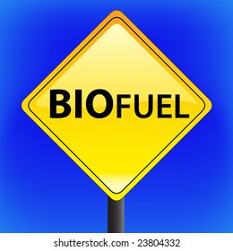 vector warning BIO fuel sign with sky in background
