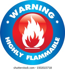 Vector Warning Highly Flammable Sign