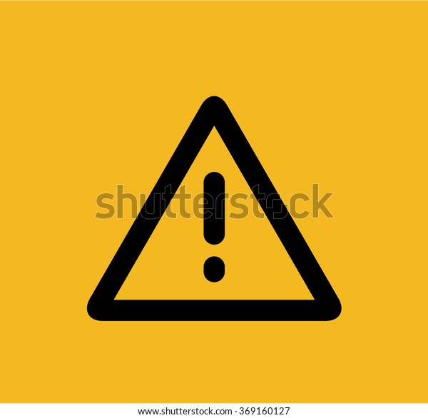 Vector Warning Icon On Yellow Stock Vector (Royalty Free) 369160127