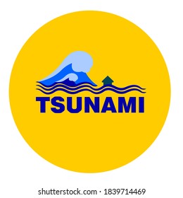 vector warning icon for tsunami disaster prone areas