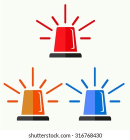 Vector of  warning lights symbol or icon, warning lights logo, warning lights illustration, colored warning lights