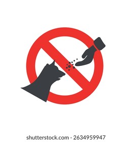 advertência vetorial proibida de alimentar os cães.