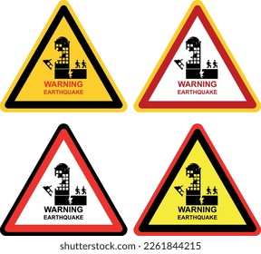 vector warning sign about the earthquake