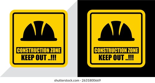 Vector Warning Sign for Construction Site Entry Restriction