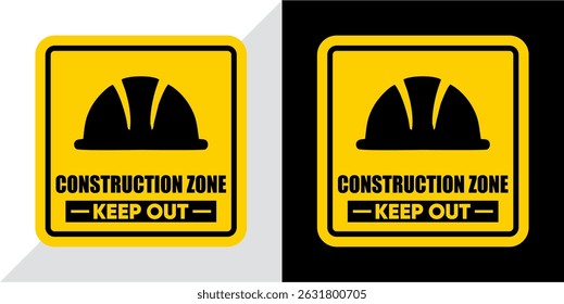 Vector Warning Sign for Construction Site Entry Restriction