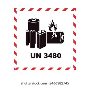 vector warning sign for dangerous goods containing lithium-ion batteries