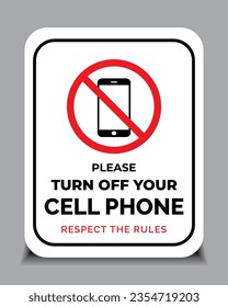 Vector warning sign don't use cell phone for print.