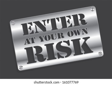 vector warning sign - enter at your own risk svg
